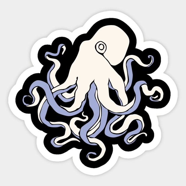 White octopus Sticker by candelanieto